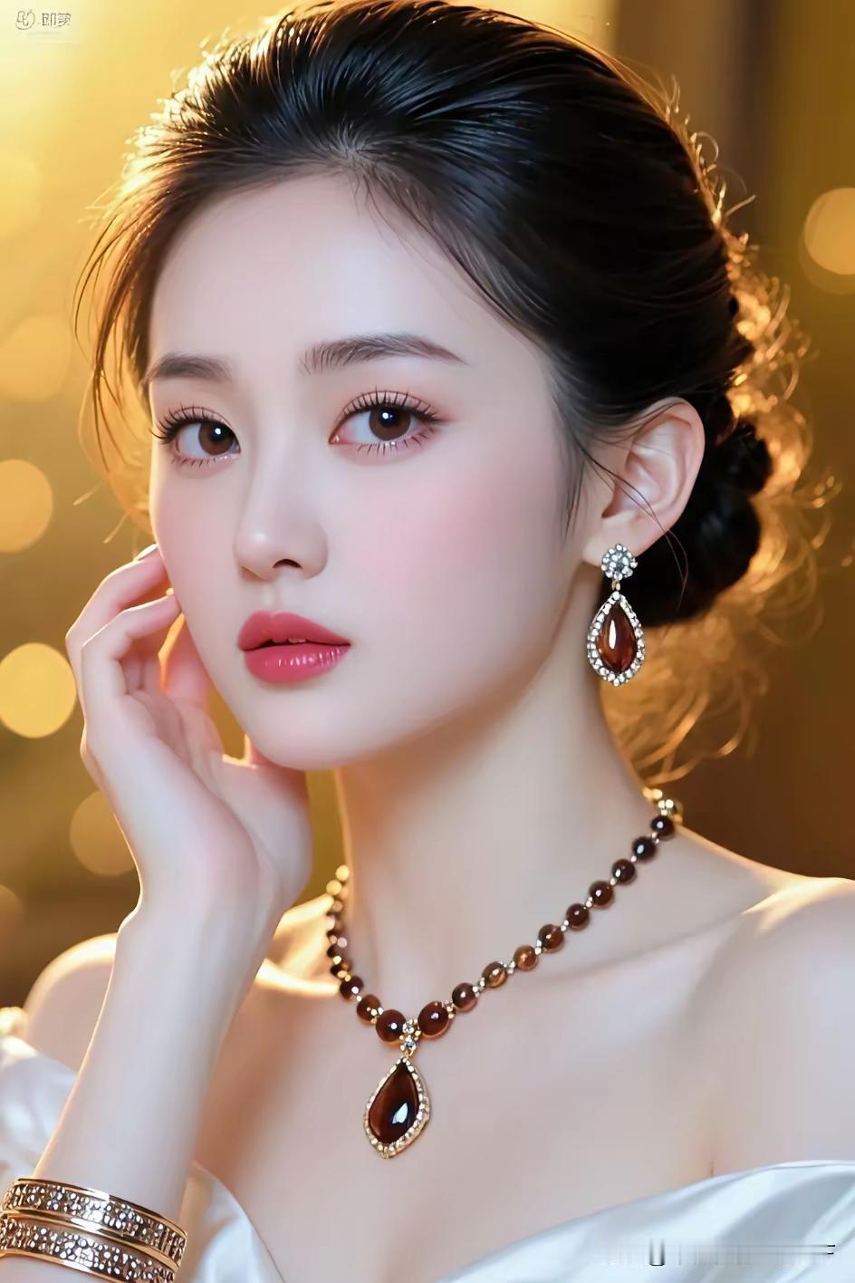 优雅气质，珠宝闪耀，完美妆容，女神范儿十足！💎💄✨