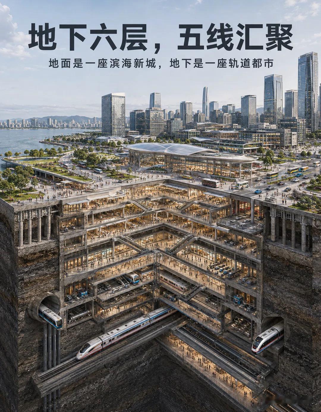 深圳真的变成了一座“空城”了？确实，深圳的地下快被掏空了。你看在深圳前海的海岸线