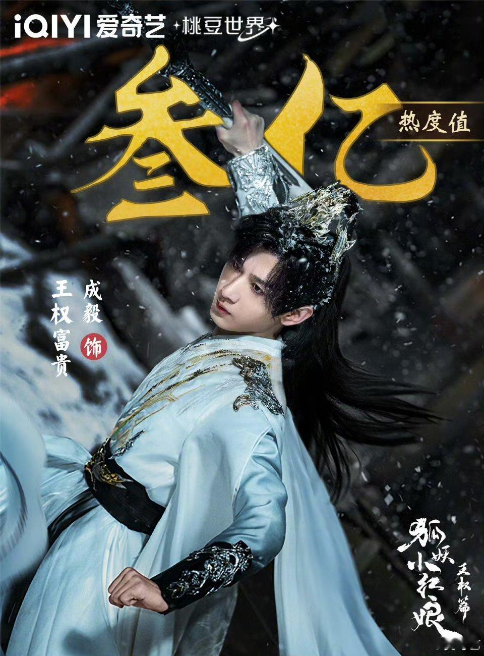成毅王权富贵角色热度破三亿恭喜成毅《狐妖小红娘王权篇》王权富贵角色热度破三亿，一