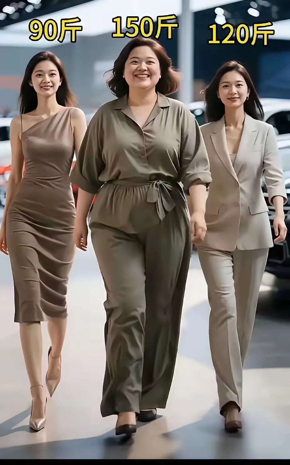果然，不同体重有不同的美