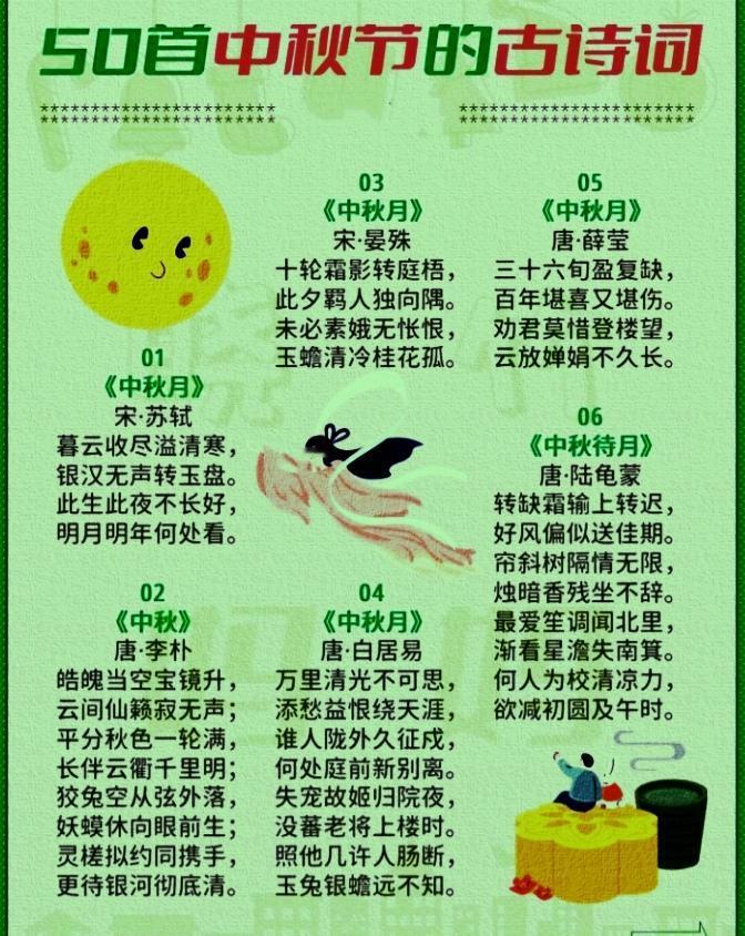 床前明月光中秋月饼香举头望圆月祝友福安康