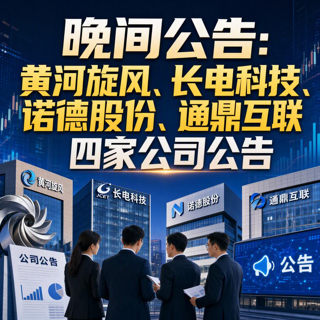 很多人以为公告就是走个流程，翻开却全是细节。今晚我把黄河旋风、长电科技、诺德股