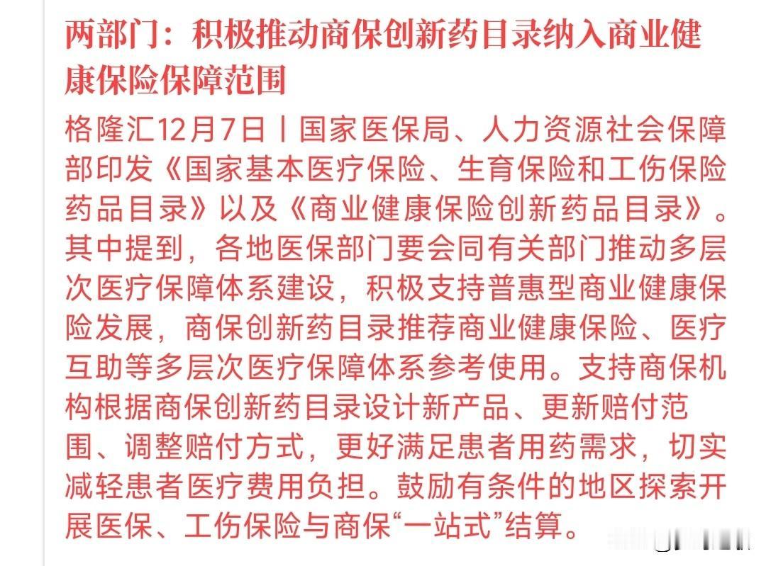 周末医药板块迎来重大利好，明天医药板块基本稳了2025年新版医保目录新增的11