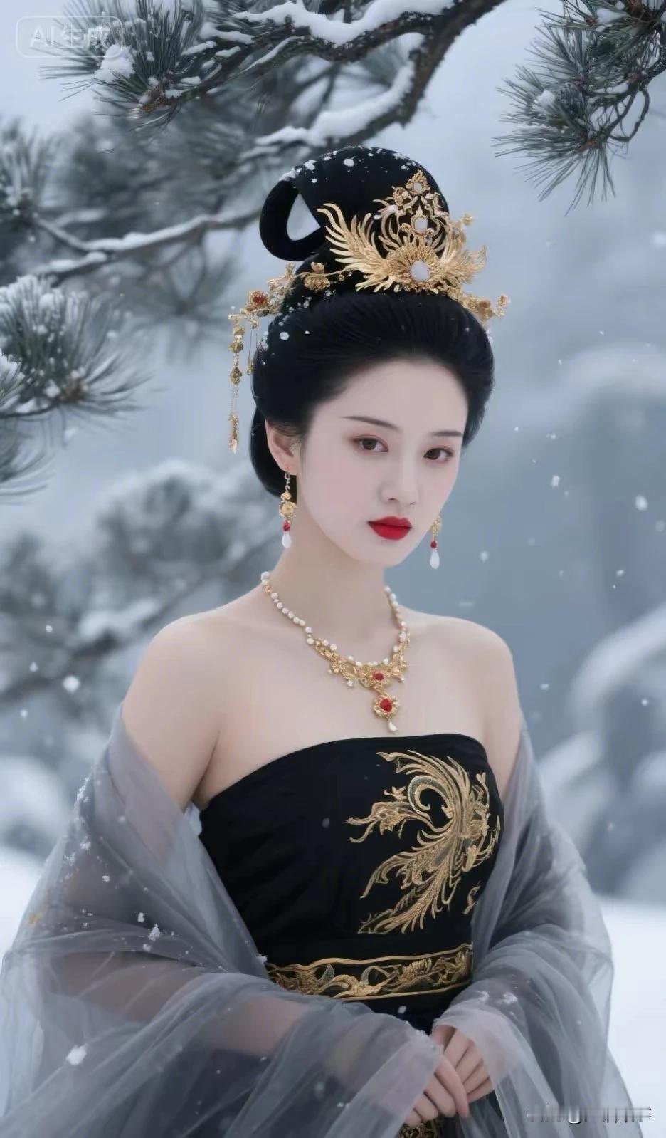 万朵琼花九天来，千山一夜梨花白。晨起推门银满径，瑞玉飘飘满空来。