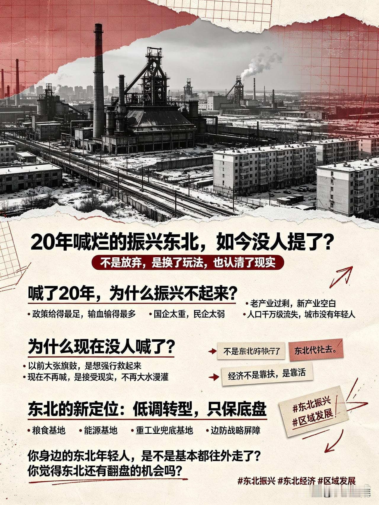 二十多年前喊烂的“振兴东北”，如今没人提了！是放弃了，还是看透现实了？有没有