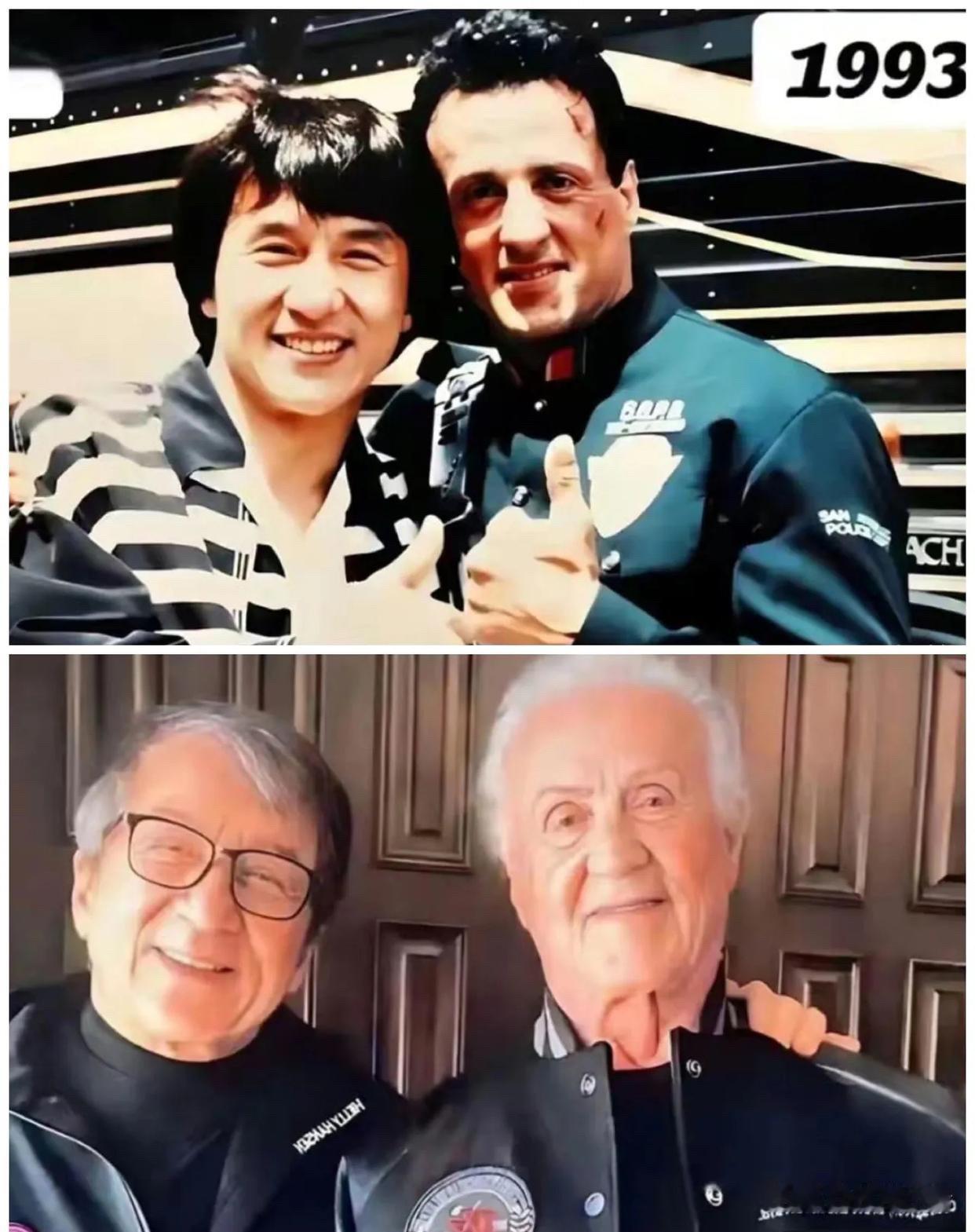 史泰龙79岁大寿，硬汉也扛不住岁月这把杀猪刀啊！成龙前阵子还晒合照喊"老伙计"，