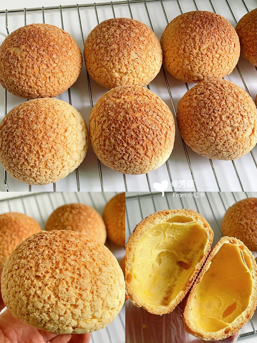 酥皮大泡芙❗️这方子绝了，个个大空心酥掉渣