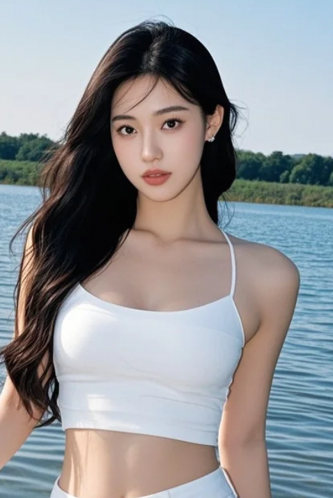 湖边丽影：快门收藏碧波与她的诗意