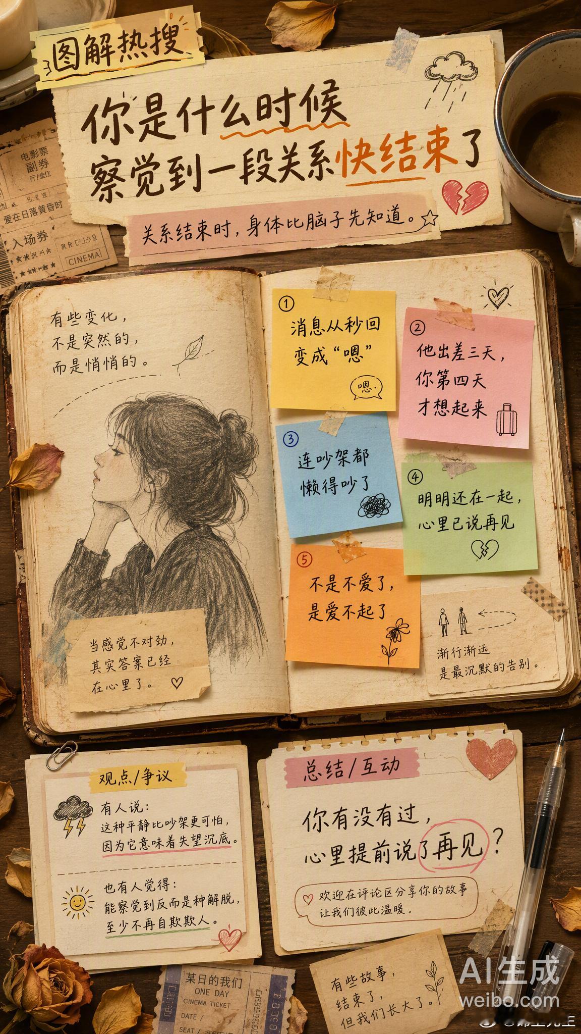 你是什么时候察觉到一段关系快结束了这个话题又上热搜了，评论区看得人五味杂陈。很多