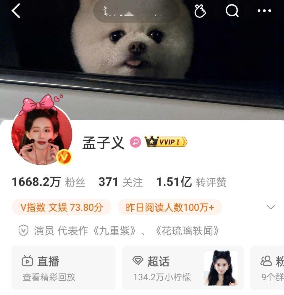 孟子义主页访问量好高，都破335w+