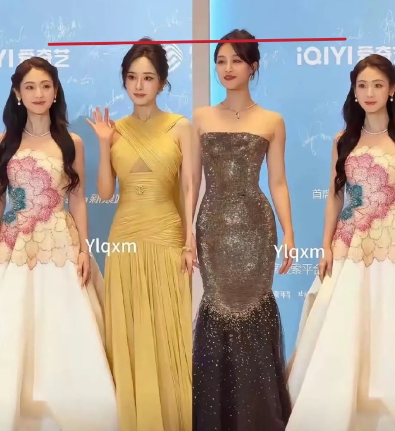 个子高是真占优势！杨幂都166.5了，蓝莹盈往边上随便一站，愣是把杨幂衬得娇