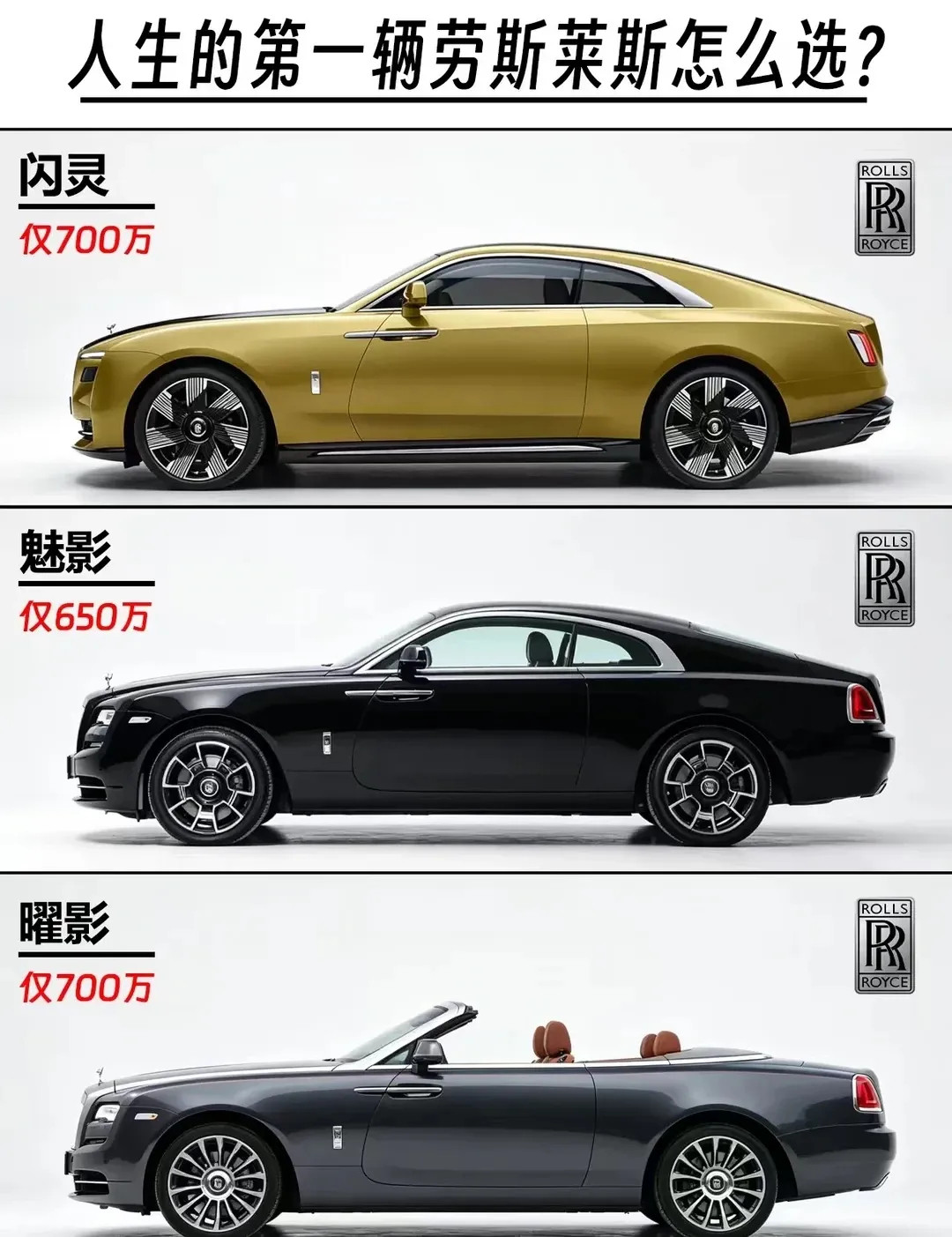 人生第一辆劳斯莱斯怎么选？从百万到亿级，哪一款才是你的“入门首选”？​​​