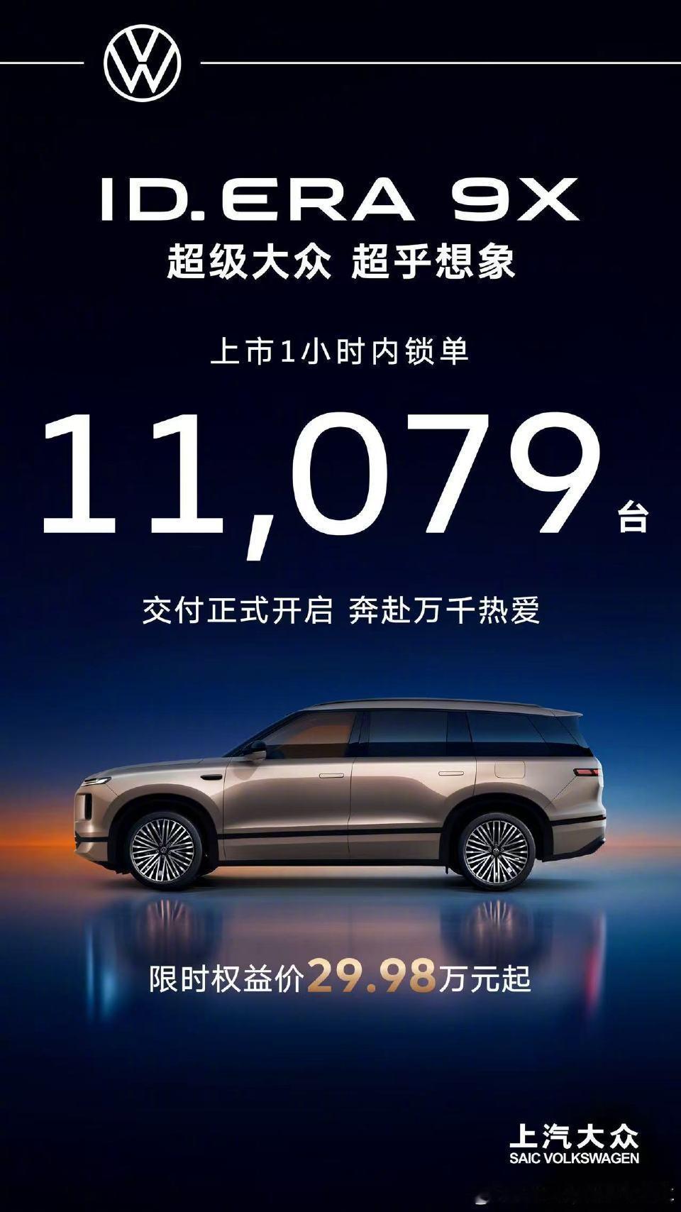 大众9X上市1小时内锁单破万这个订单数好像还行？预售的时候明显贵了，现在调价了。