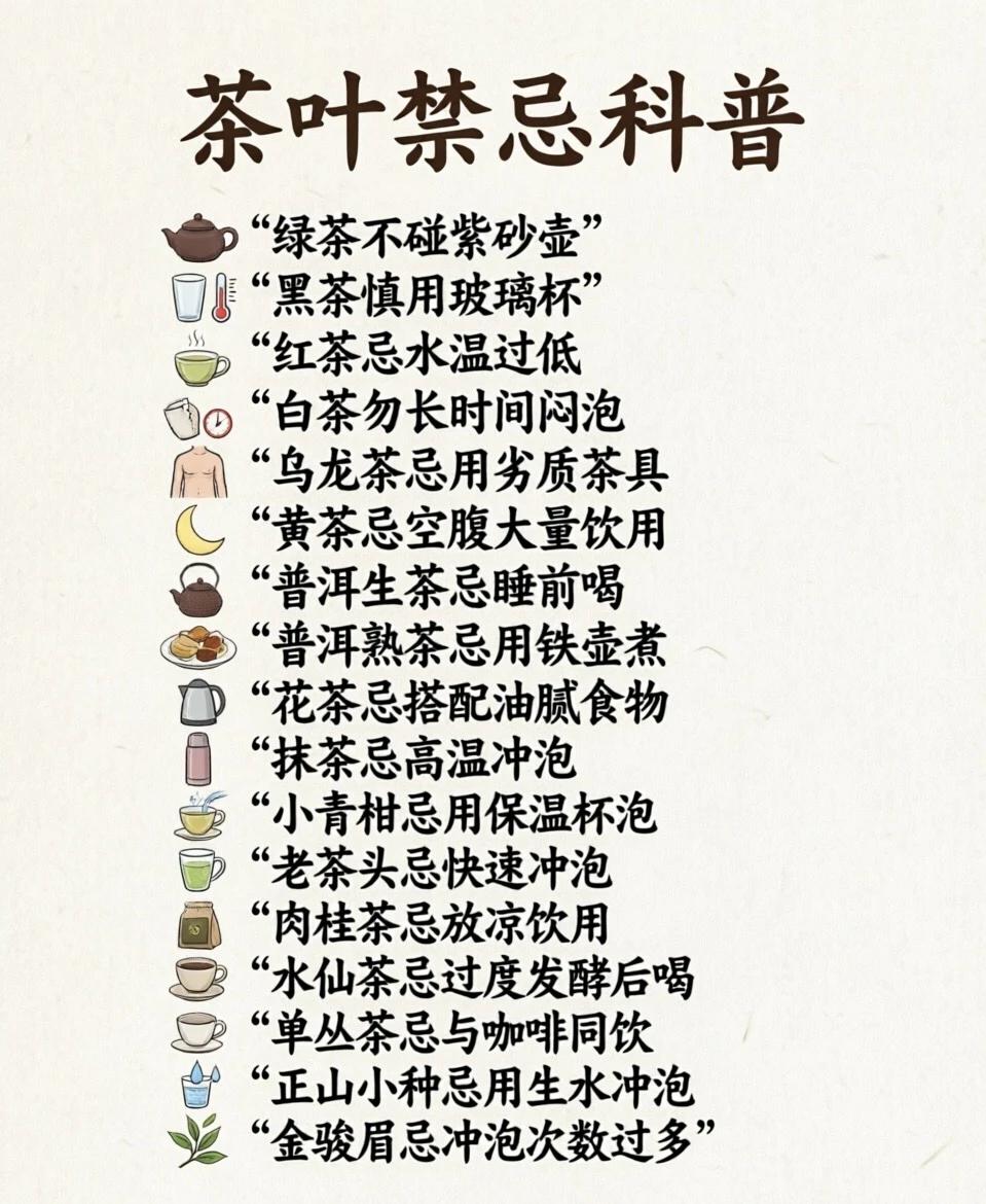 喝茶必看避坑指南❗17种茶叶禁忌，别再乱泡了