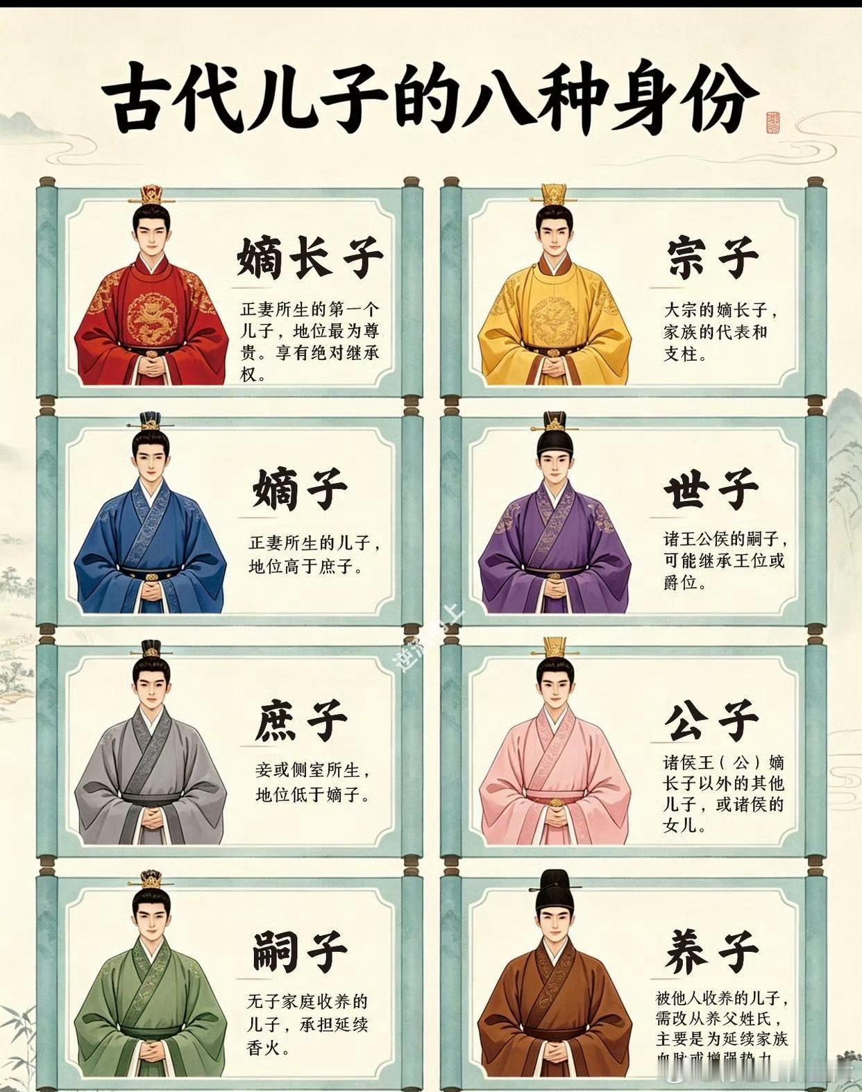 一文看懂古代儿子的8类身份：