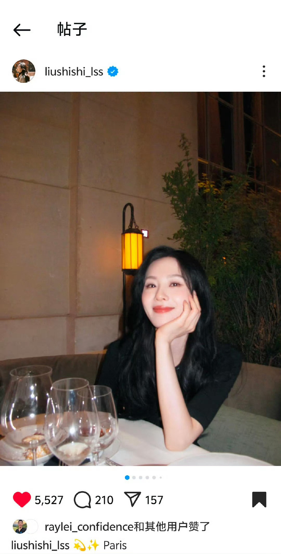 刘诗诗外网ins更新，还回复了Celine总监​​​