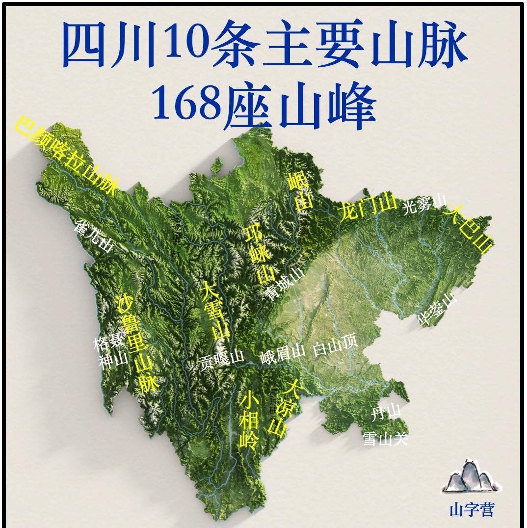 四川的山，主要南北走向，很多高度5000米以上？✅主要山脉分