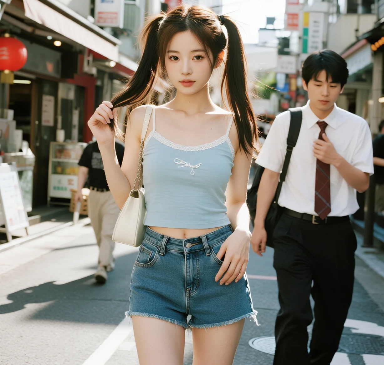 「街拍中的色彩游戏：小姐姐的撞色美学」