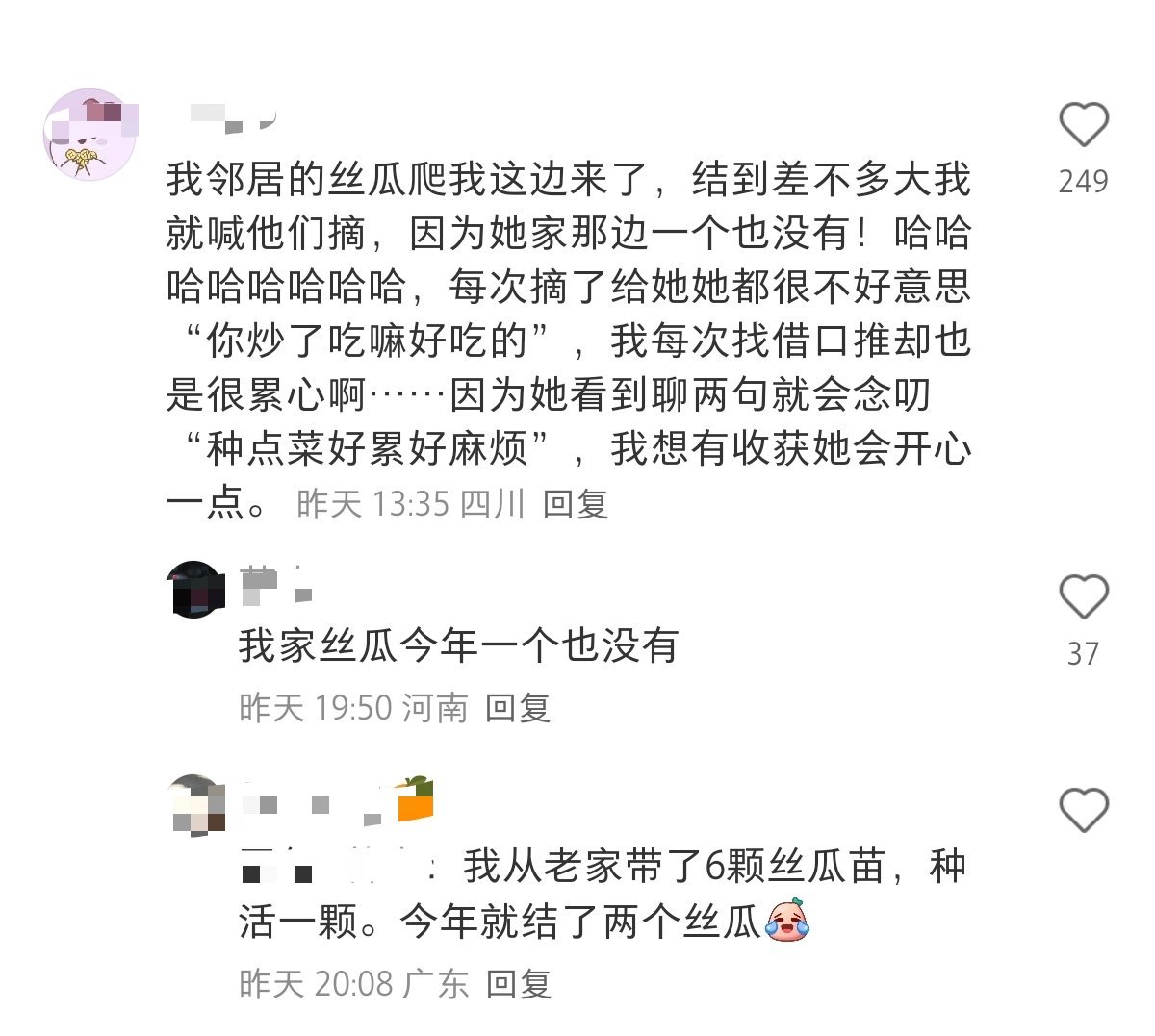 邻居家的丝瓜爬到我家了[笑着哭]​​​
