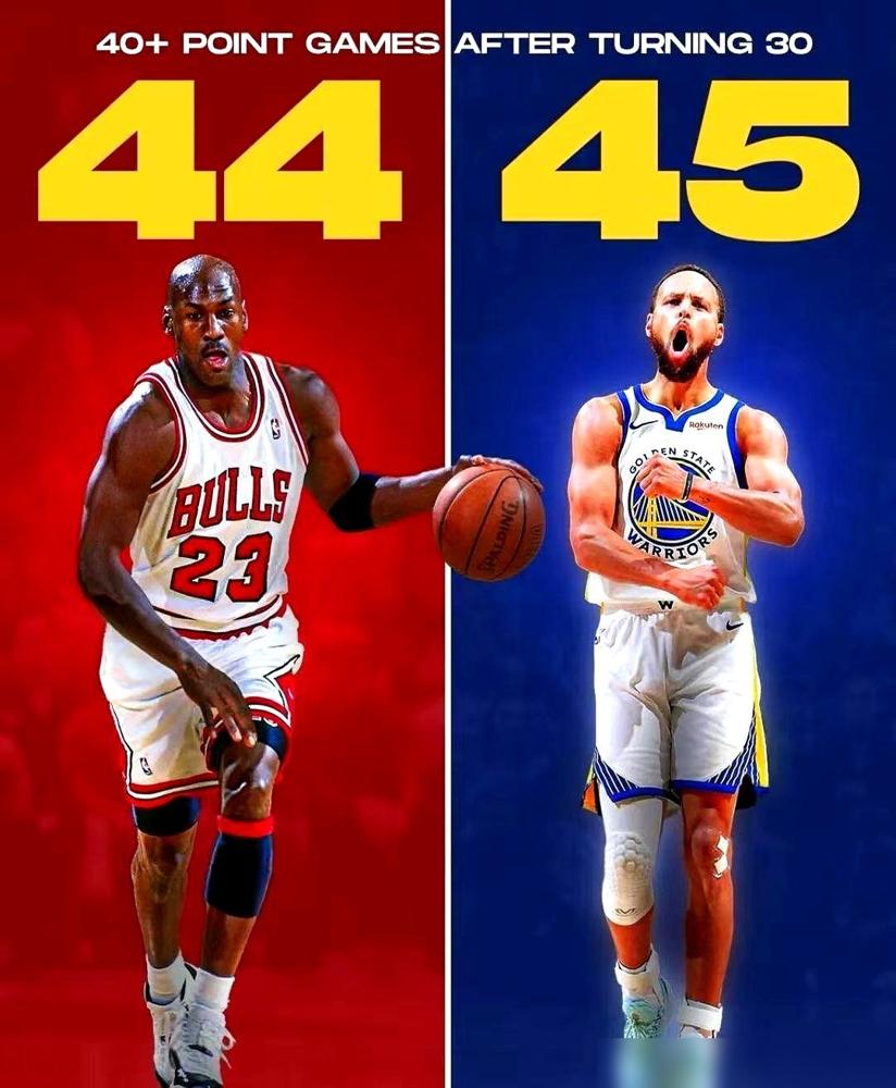 我跟你说个事儿，你别吓着。咱就说30岁以后吧。乔丹，那个神，砍了34次35+。然