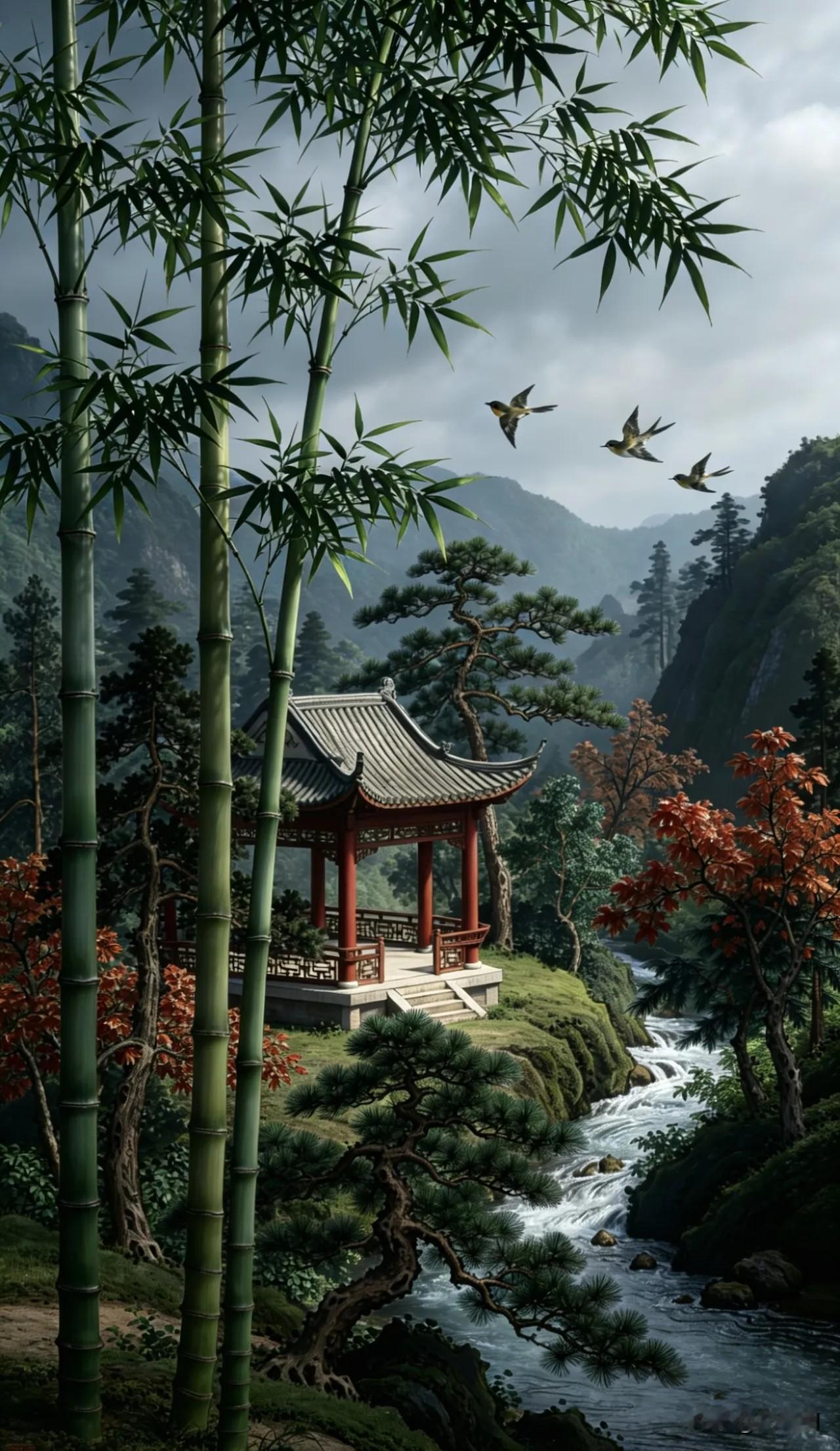 七律·自在逍遥竹杖芒鞋踏翠岑，闲云作伴野猿亲。壶中酒满邀山月，石上棋敲忘