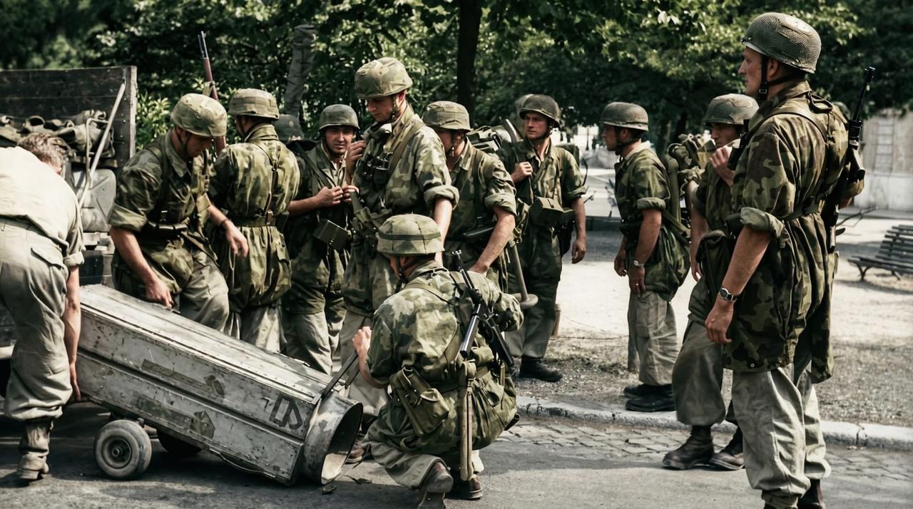 ‌看照片中的专用迷彩罩衫‌及‌无边M36头盔‌可以断定这就是二战德军精英空降部