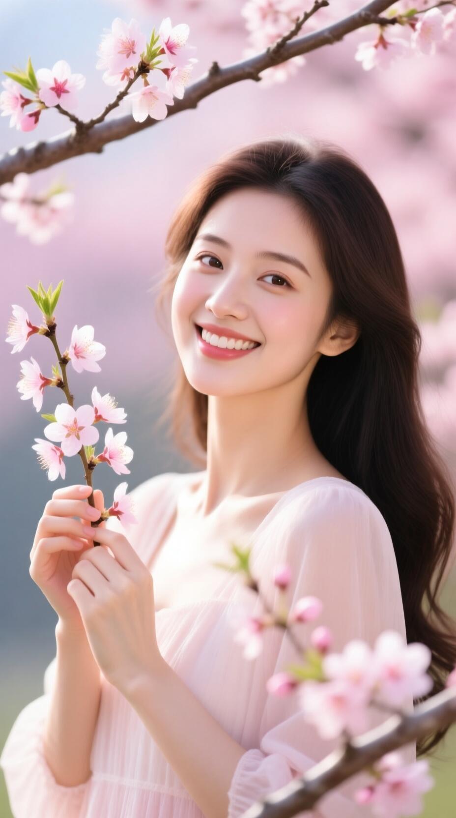 樱花树下，笑靥如花，春日暖阳下的美好时光。🌸🌸🌸