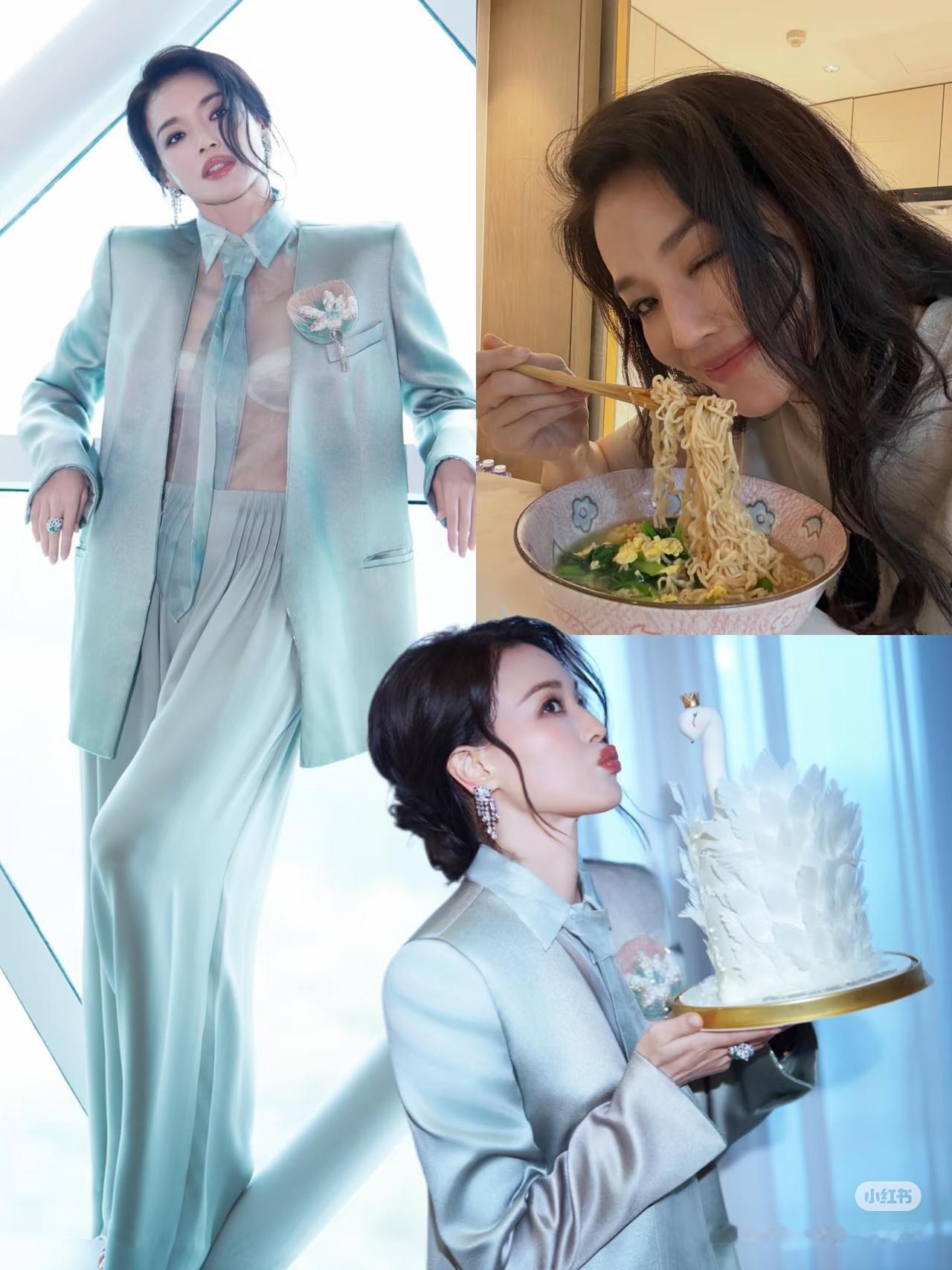 舒淇50岁生日只吃了一碗清淡的青菜鸡蛋面。她的自律程度普通人很难做到。她生日当