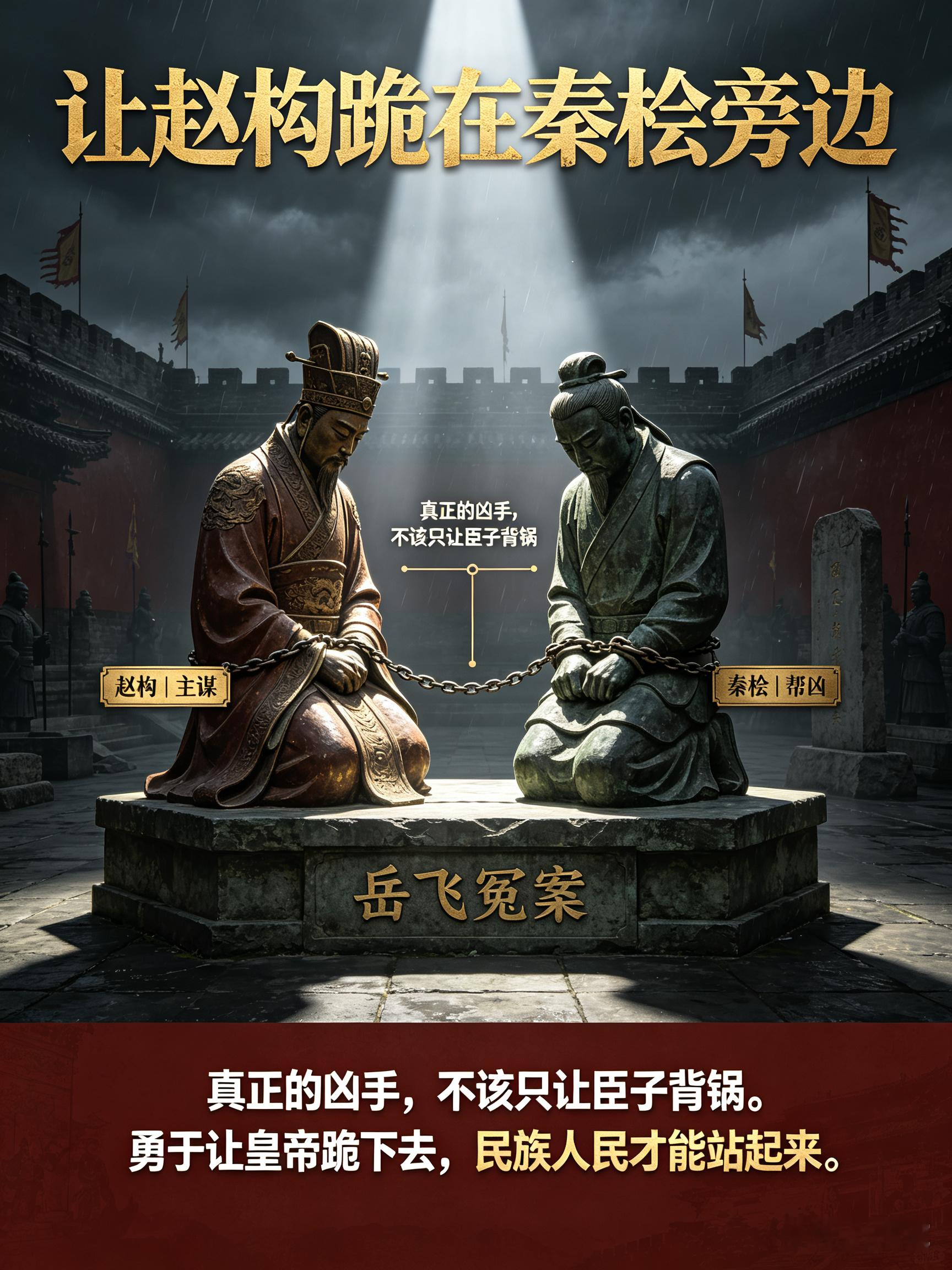 中国真正的思想进步开始：该让赵构跪在秦桧身旁八百多年了，我们一直在误解岳飞冤案，也一直在错判历史真相