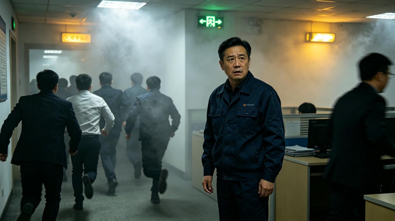 培训课上，新来的安全员问大家：“如果发现火情，第一步做什么？”有人喊“报警”，有