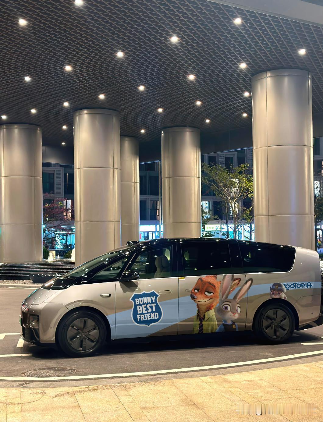 昨晚看这辆车贴花太漂亮了最近疯狂动物城2热映，这位是定制了一套疯狂动物城车贴