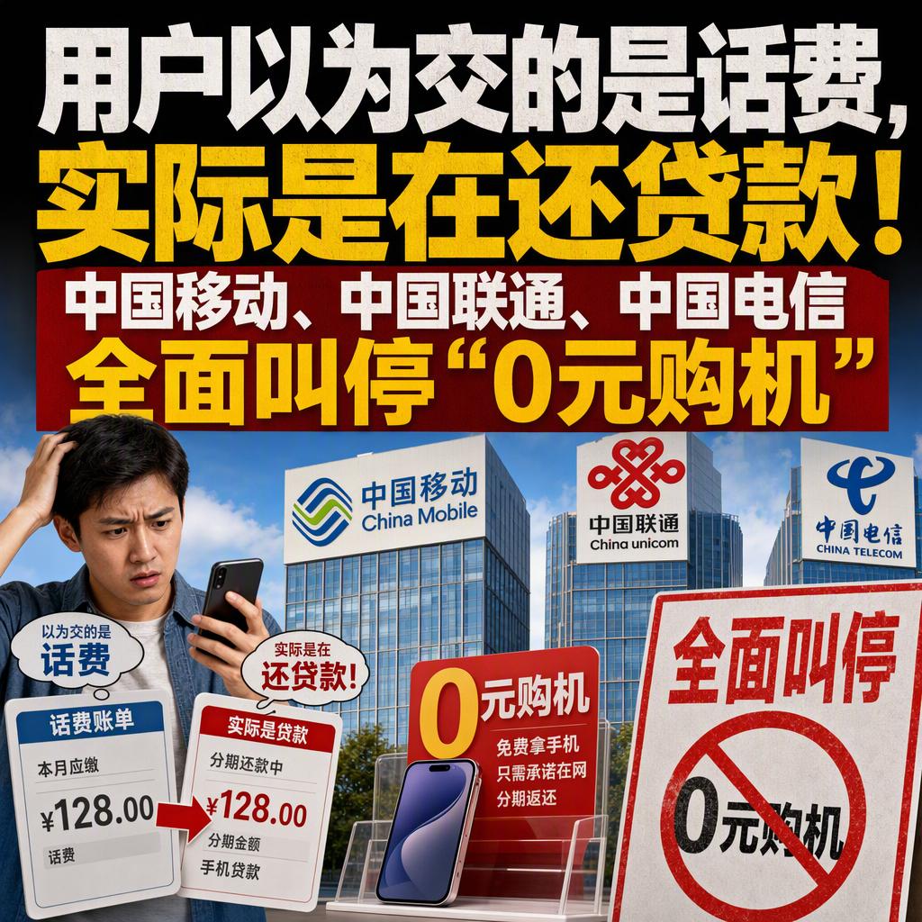营业厅里那句“免费领手机”，很多人以为是运营商送福利。真相是，你签的是一份贷款