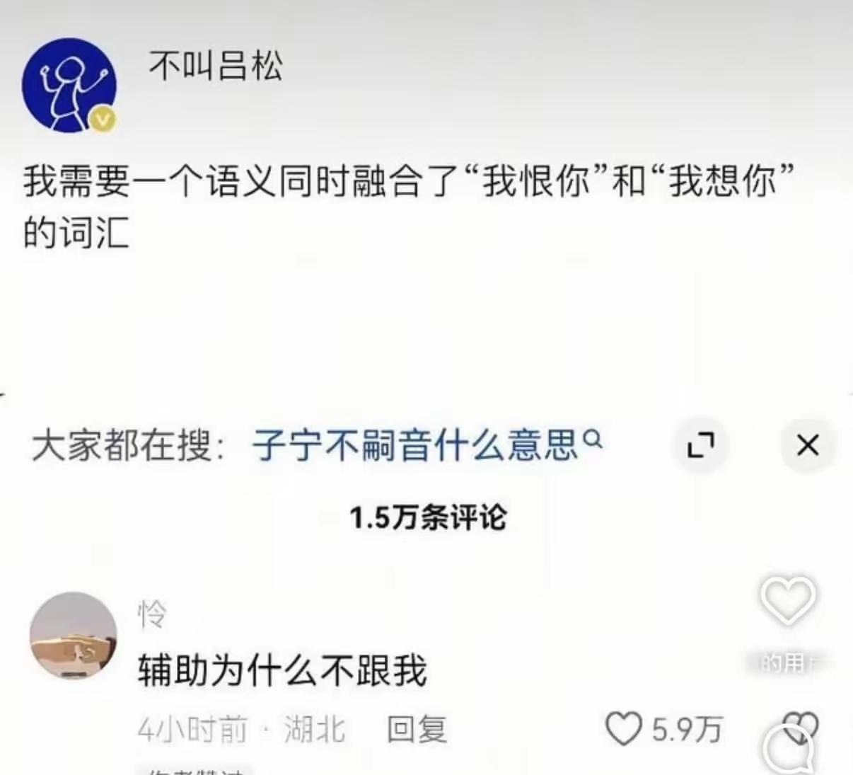 确实融合了我恨你和我想你[笑着哭]