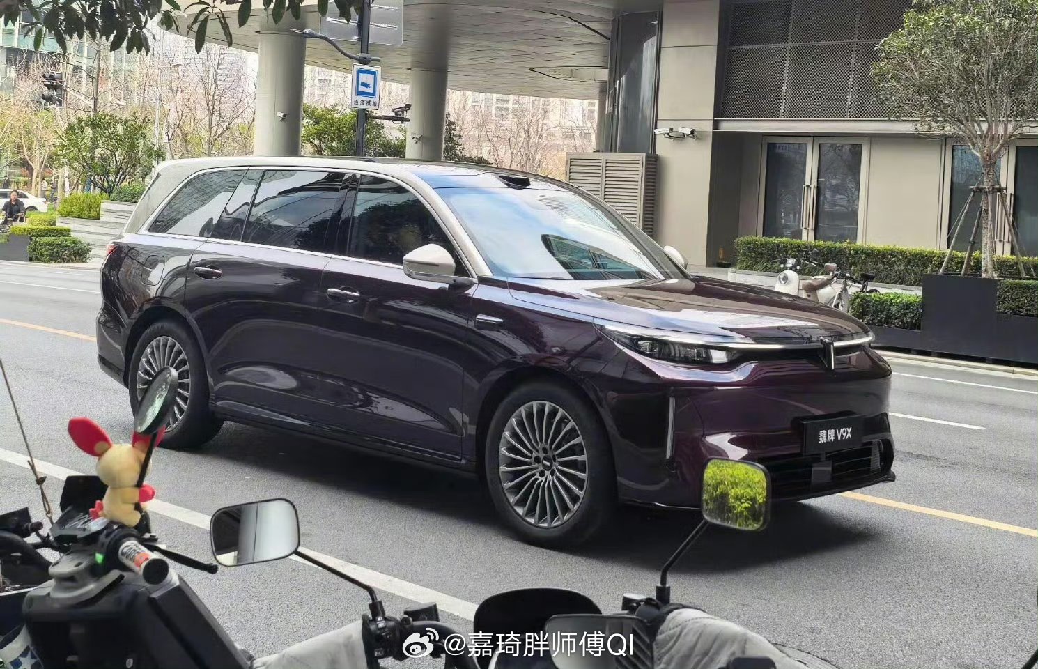 魏牌V9X被网友街拍到了，大家觉得帅不帅大v聊车