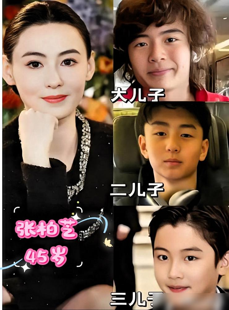 别再盯着那些外国面孔瞎猜了！张柏芝三胎儿子正面照一露出来，那张标准的东方脸，瞬间