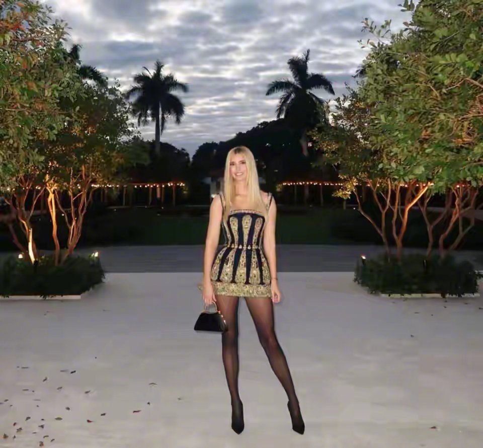 伊万卡穿黑丝袜为丈夫庆生