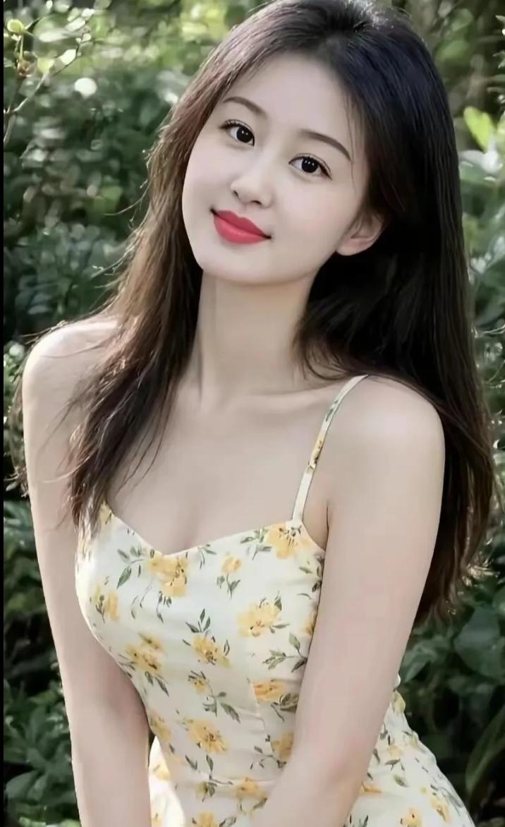 花间美人笑，春意满人间。在繁花似锦的花园中少女如灵动仙子穿梭于花丛之间她身