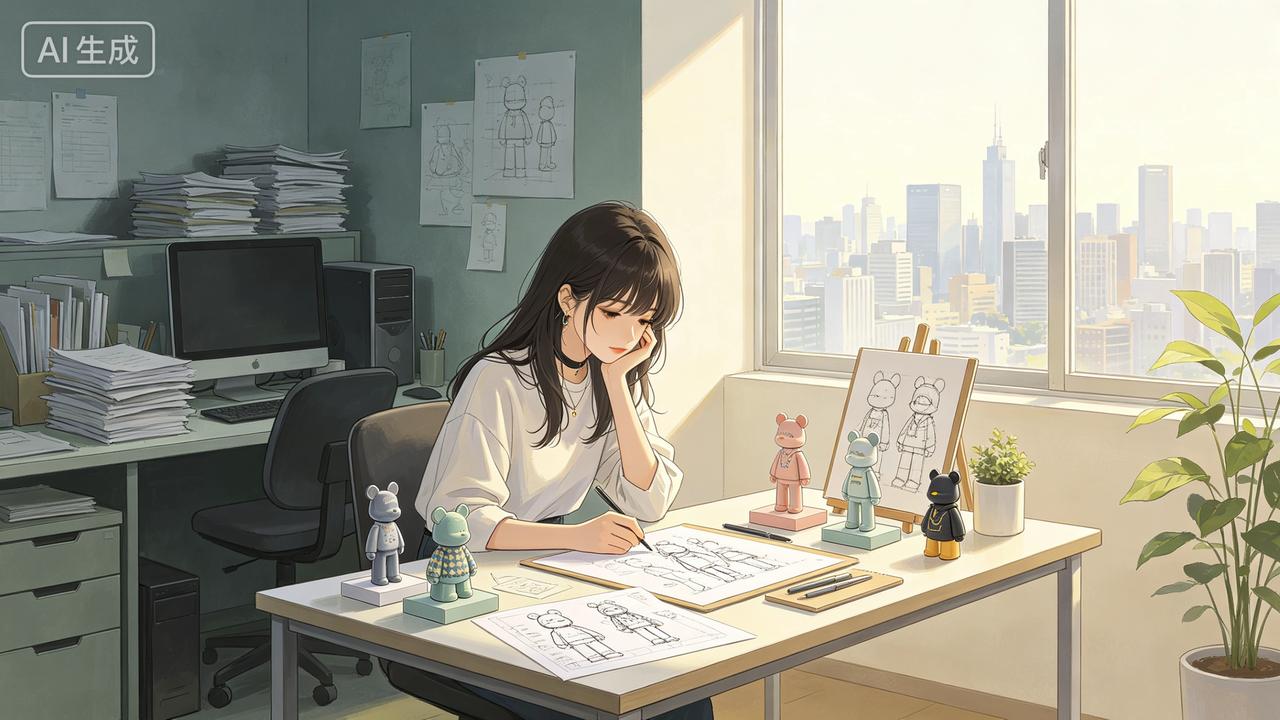 女儿从伦敦艺术大学毕业，主修3D设计，现在窝在一家小众公司里捣鼓潮品设计。她