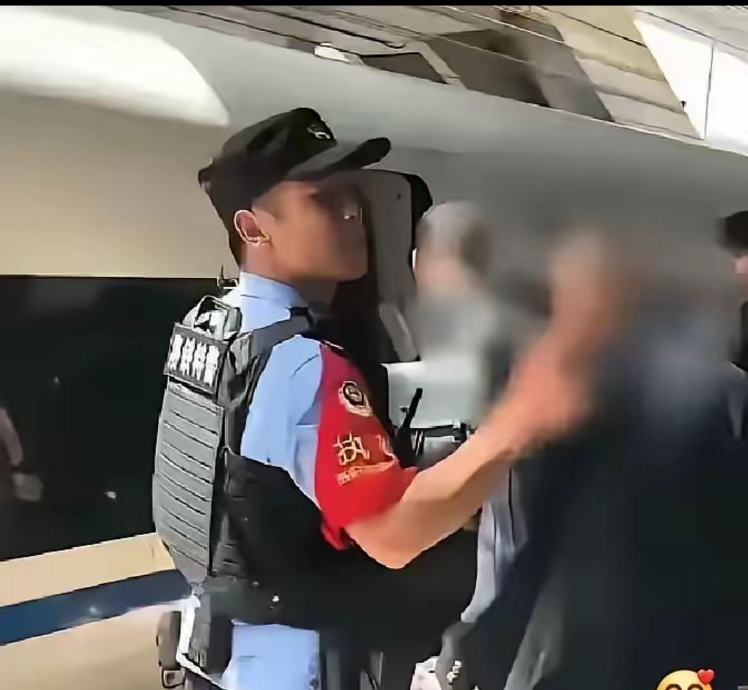 河南洛阳高铁站，特警执勤时被一个大爷拦住：“我没票，但要上车。”正要解释规定，大