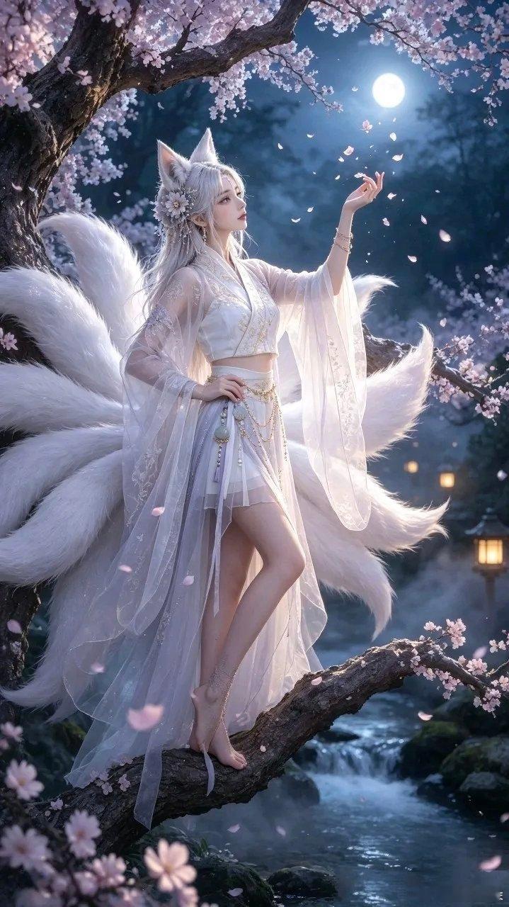 绝美古韵九尾灵狐壁纸