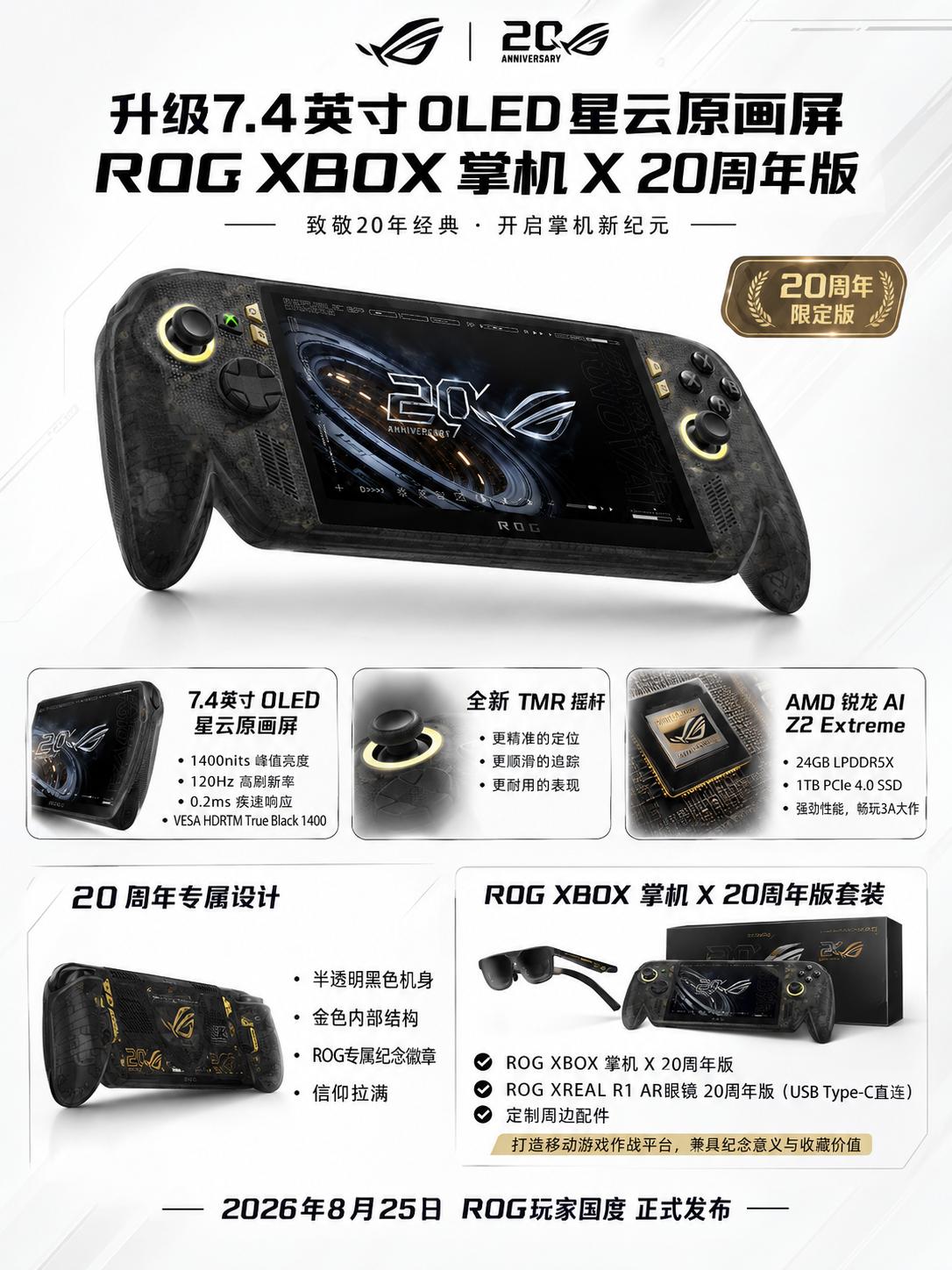 终于上了OLED屏幕！ROG掌机20周年很有诚意啊ROG这次20周年还是挺舍得