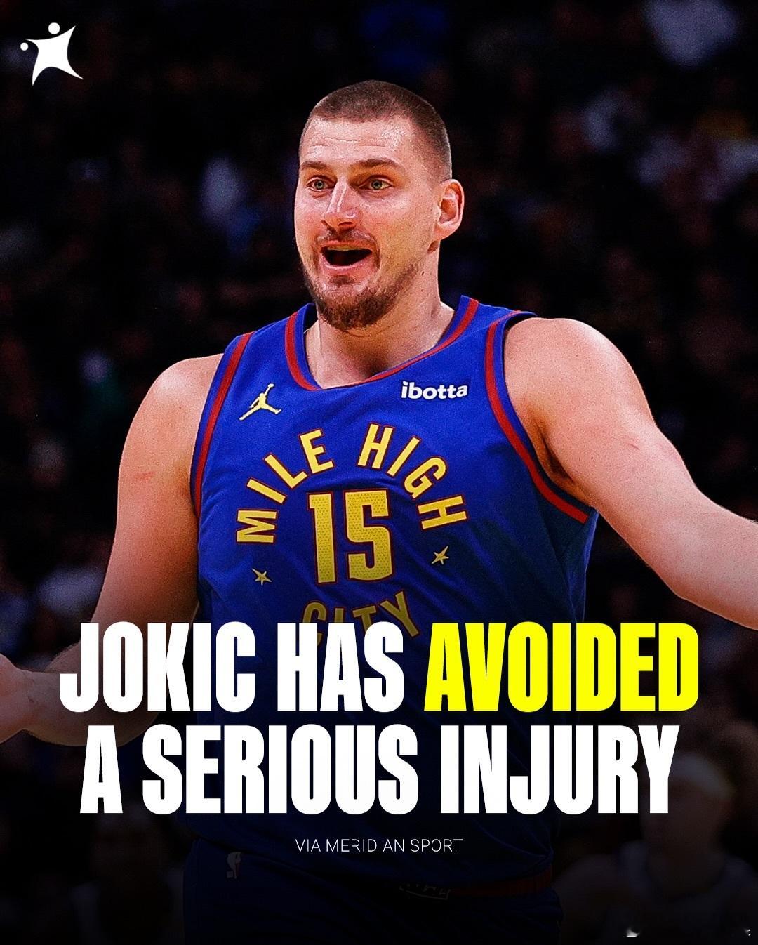 据塞尔维亚媒体MeridianSport报道，关于约基奇伤势的初步情况较为乐观
