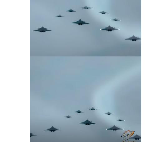 1架歼-16D搭配9架歼-20，这空中编队一亮相，谁看了不说一句