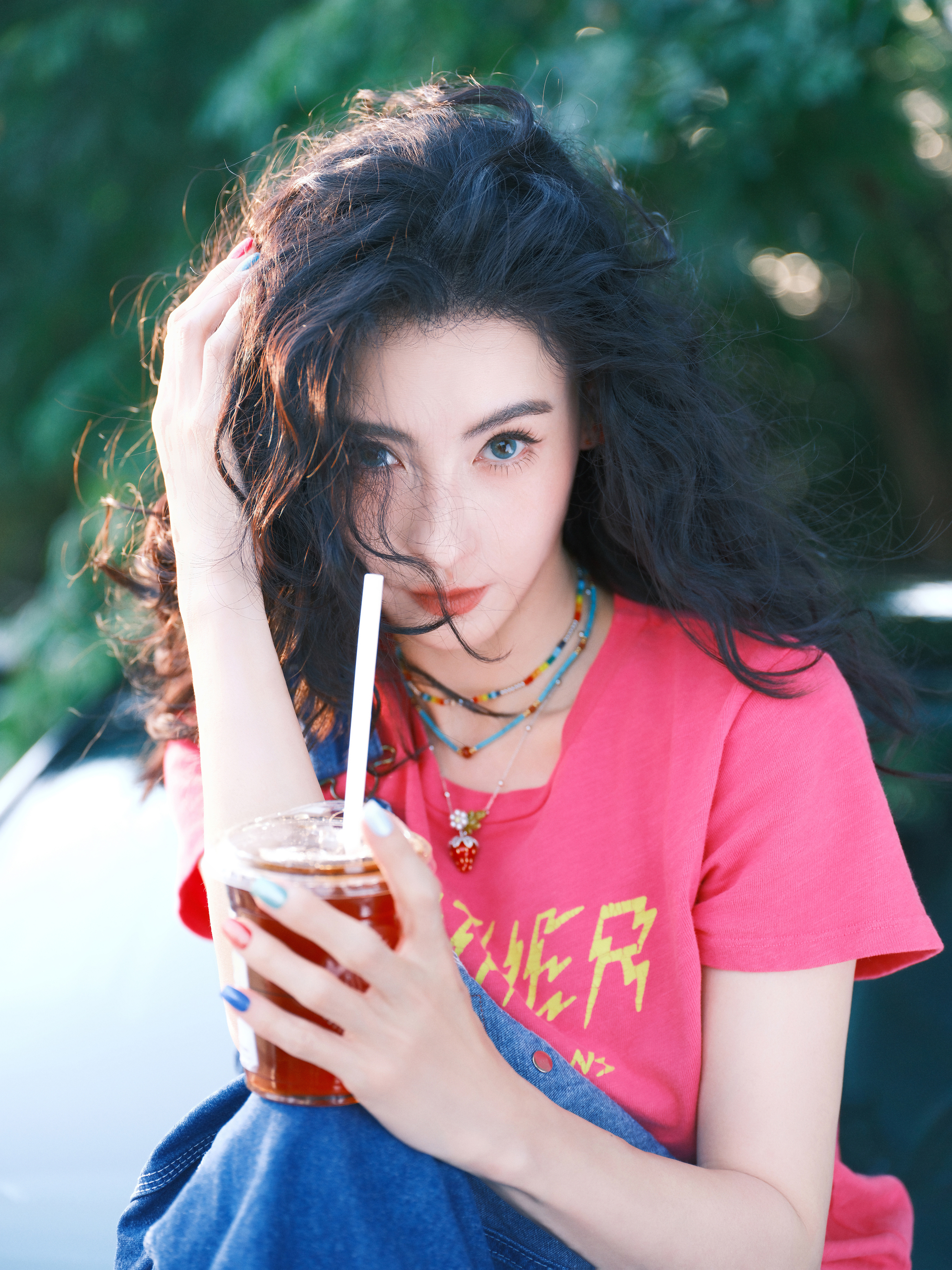 张柏芝很有生命力的美夏日女神🥤太明媚～🫧​​​