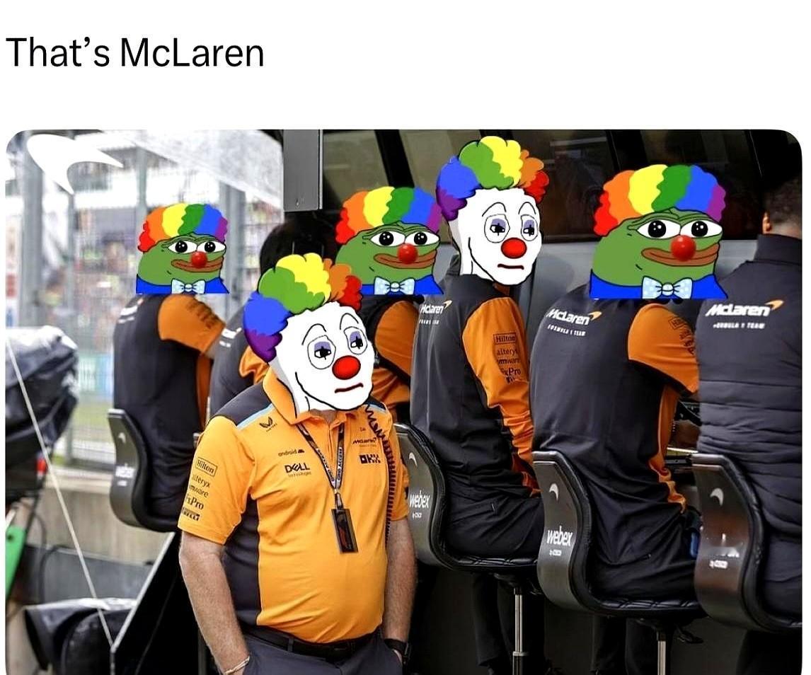 迈凯伦这操作真是让人看不懂，明明是双领奖台的大好局面，结果两个车手都笑不出来。