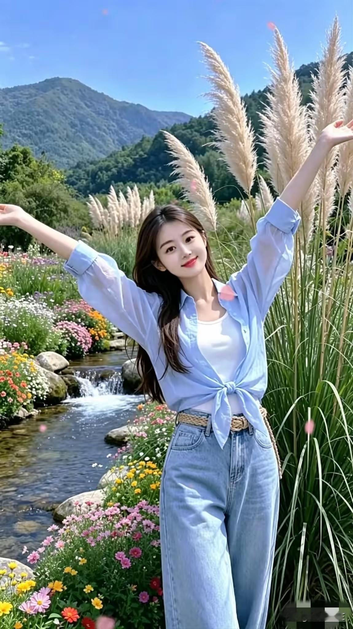 在花海中拥抱阳光，好惬意！
