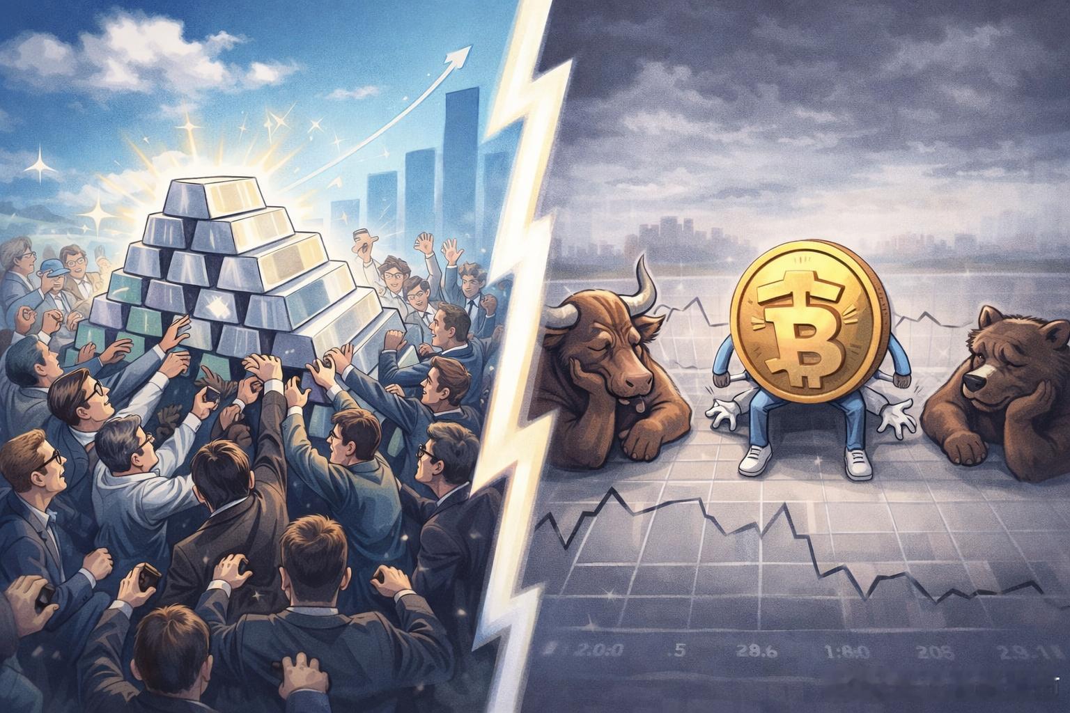 白银被资金“重新定价”，比特币却陷入停滞：波动率把分歧写在了盘面上临近年末，市场