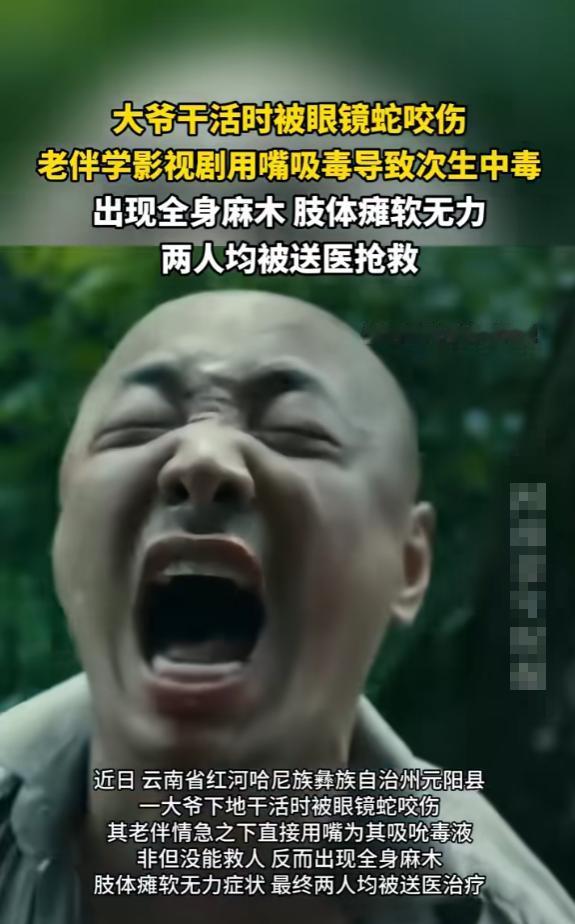 “悲剧还是发生了！”6月29日报道，云南，一大爷务农时，被眼镜蛇咬伤，他老伴在情