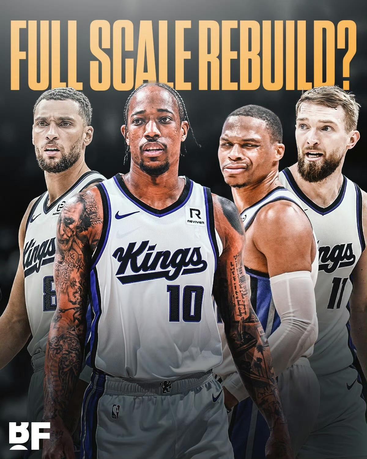 威少太悲哀了！本来加盟国王，与拉文、德罗赞、小撒，组成四小巨头，还想大展宏图！