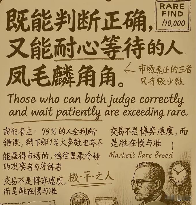 对于炒股者来说，在股市泡个三五年，能做出正确判断的人很多。因为这东西也没啥高深